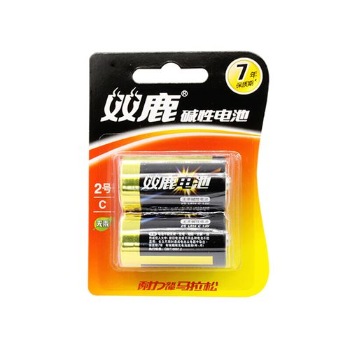 雙鹿lr14-2 2號堿性電池 2粒裝 配色